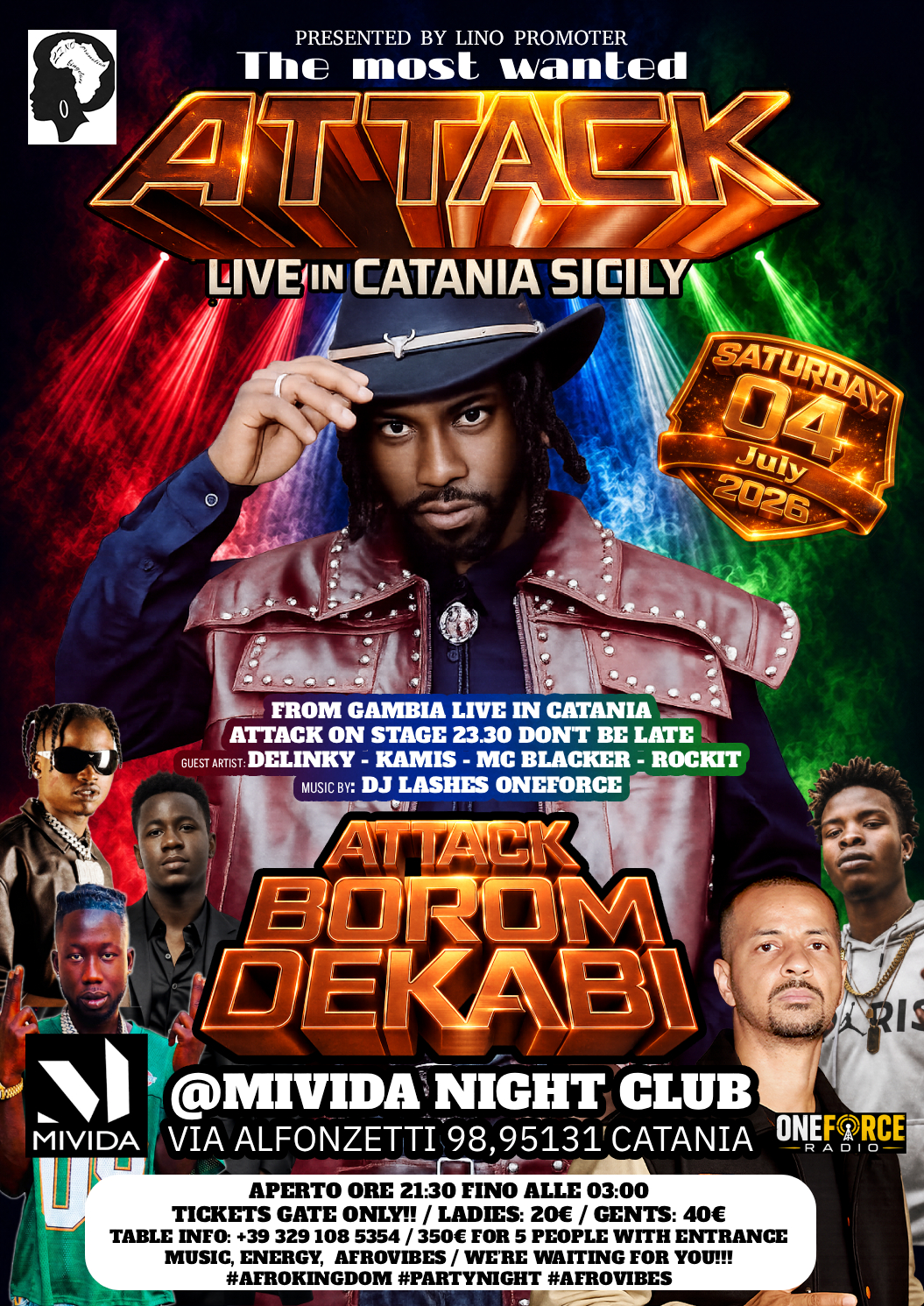 Attack Live In Catania Sicily flyer